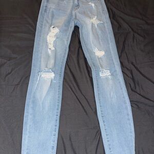 Aeropostale Light Blue Distressed Skinny Jeans